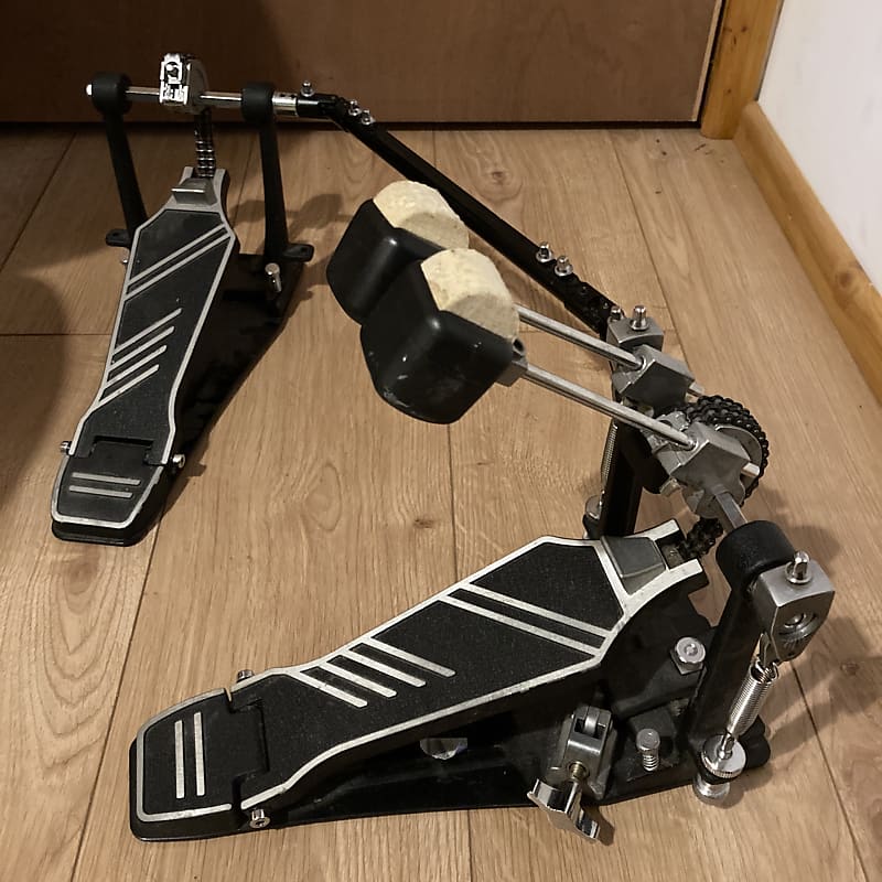 Double bass/kick drum pedal, twin drive, heavy duty, Reverb