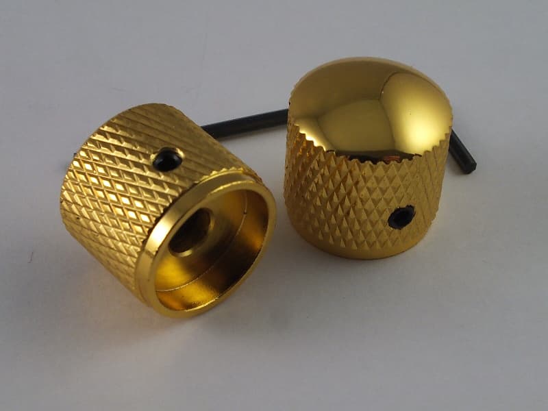 2 Large Gold Telecaster Guitar Knobs Vintage Style Screw Fit | Reverb