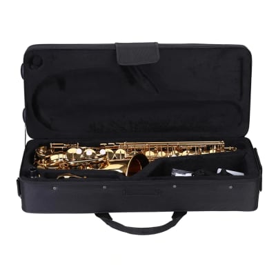 bE Alto Saxphone E Flat Sax Brass Lacquered Gold 802 Key Woodwind with Gig Bag & Accessories image 4