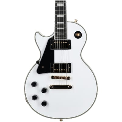 Epiphone Les Paul Custom Electric Guitar, Left-Handed, Alpine White, with Gold Hardware for sale