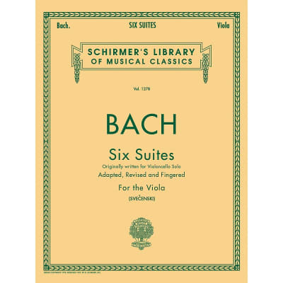 G. Schirmer 6 Suites for Unaccompanied Viola Originally Violoncello By Bach image 1