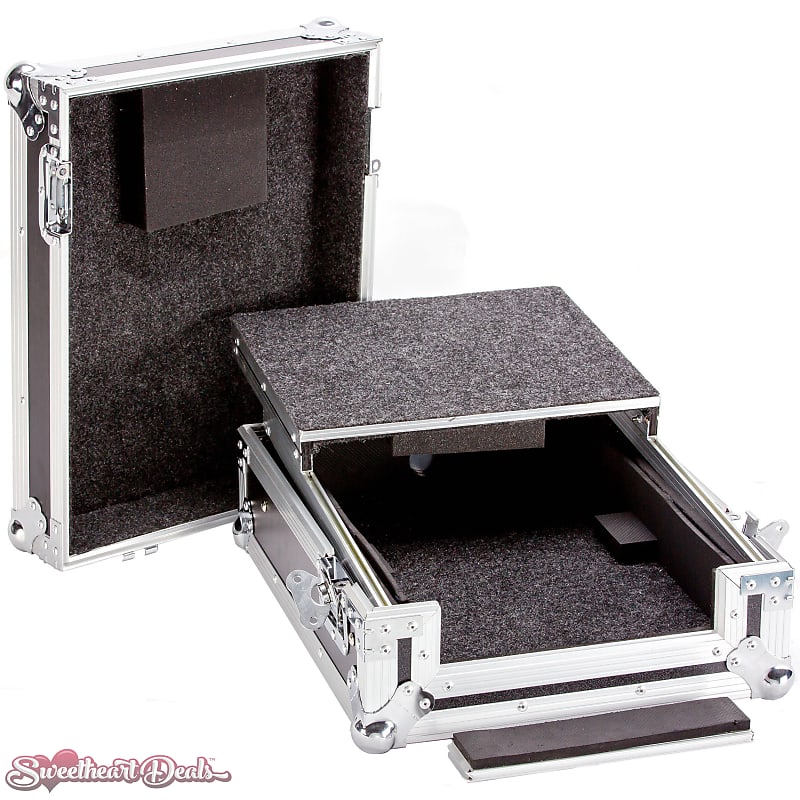 DeeJay LED Fly Drive Case for 12 DJ Mixer with Laptop Shelf