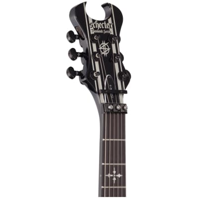 Schecter Synyster Custom S Electric Guitar Black With Silver Stripes image 7