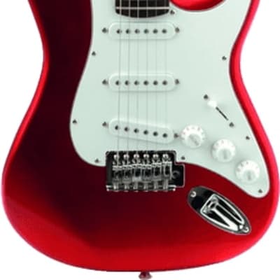 Eko S100-RED - Guitare électrique type Strat 3/4 - Chrome Red for sale