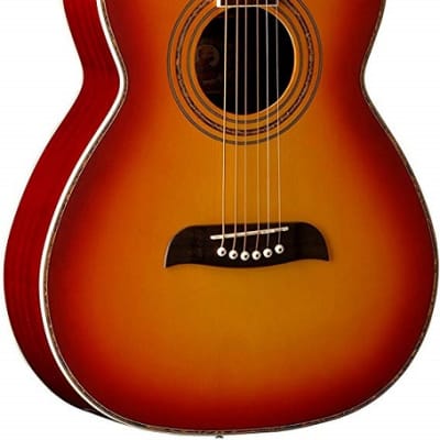 Oscar Schmidt OF2CS Folk Acoustic Guitar Cherry Sunburst image 3
