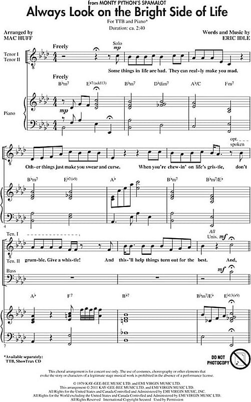 always look on the bright side of life spamalot lyrics