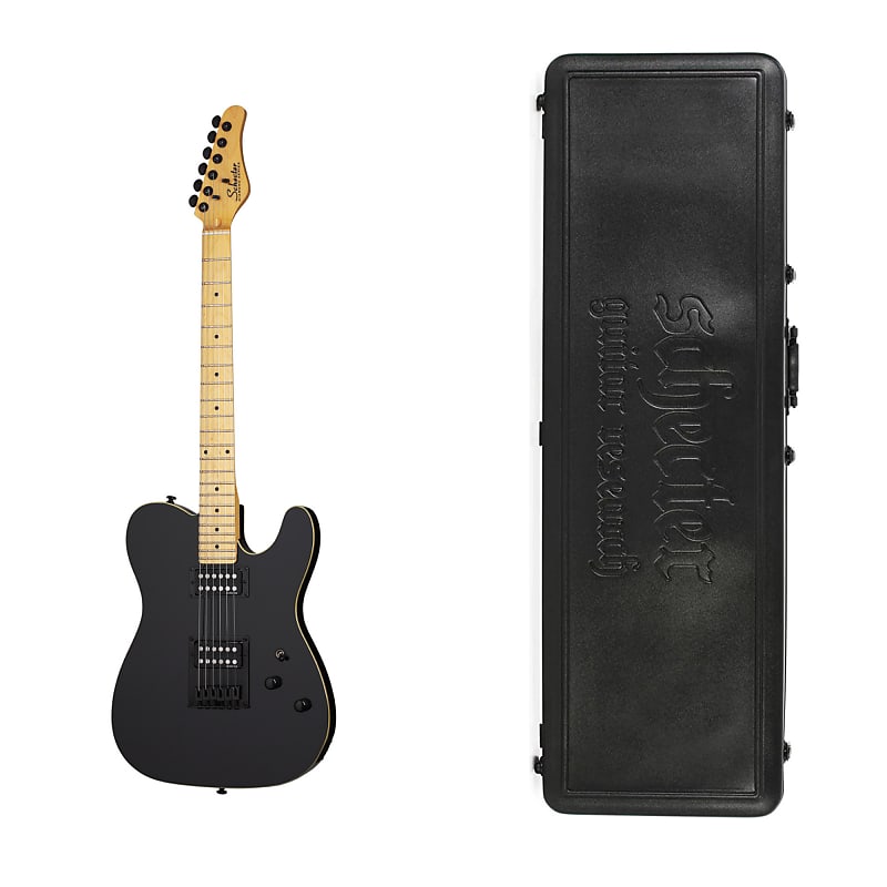 Schecter PT Electric Guitar in Gloss Black Bundle with Schecter Universal Hard Shell Carrying Case image 1