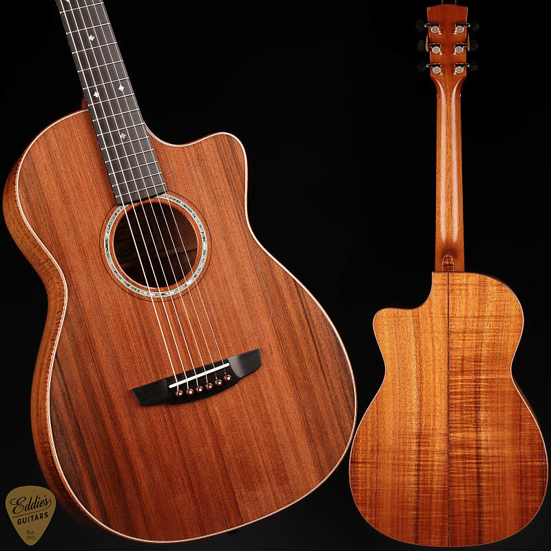 Goodall Parlor 12 Fret Cutaway Sinker Redwood And Curly Koa Reverb