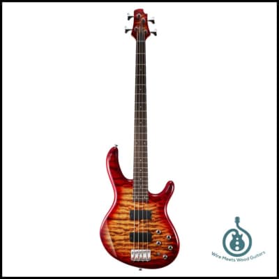 Cort Action Deluxe 4-String Bass, Cherry Red Sunburst, Dual Cort Action Deluxe 4-String Bass, Cherry Red Sunburst, Dual