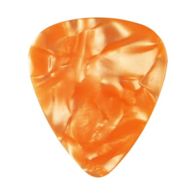 Celluloid Orange Pearl Guitar Or Bass Pick - 0.71 mm Medium Gauge - 351 Shape - 1 Pack New image 1