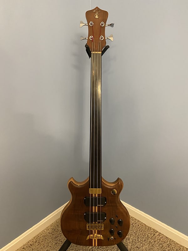 Alembic Fretless Brown Bass With Side Leds Reverb