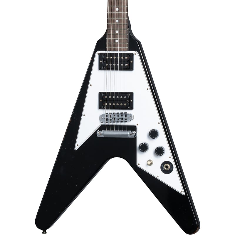 Gibson LTD 79 Flying V Kirk Hammett Electric Guitar - Aged Ebony image 1