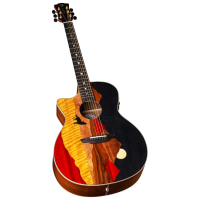 Luna Vista Wolf Tropical Wood Left-Handed Acoustic Guitar w/Case image 4