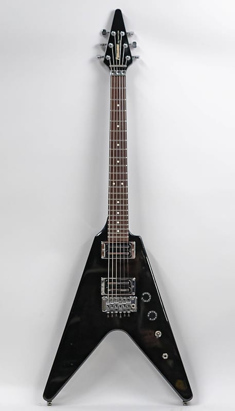 Fernandes The Function BSV-70 Flying V Short Scale Guitar with Gigbag - Black image 1