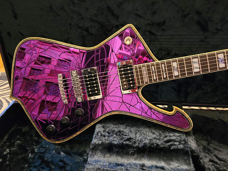 Custom KISS Paul Stanley Iceman electric guitar with abalone binding