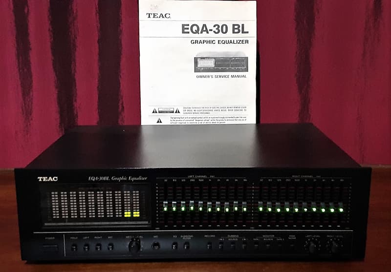 TEAC EQA30BL Ten Band Stereo Graphic Equalizer EQ With Reverb