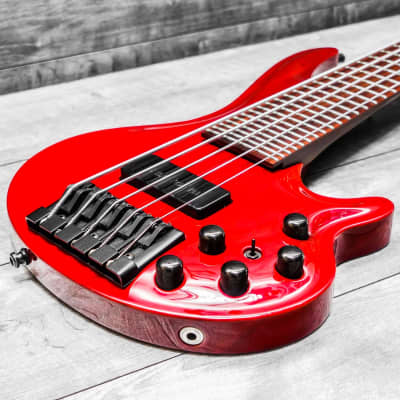 Greg Curbow Petite XT-33 5-String Fretted Bass Guitar Trans-Red image 5