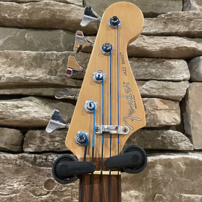 Fender American Standard Jazz Bass V Fretless Conversion 1995 - Electric Blue image 3