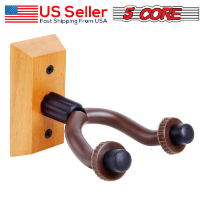 5 Core Guitar Wall Mount Guitar Hanger Wall Hook Holder Sturdy Hardwood for Acoustic Electric Guitar Bass Banjo Mandolin- GH WD 1PC image 2