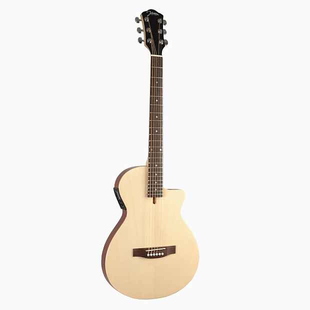 Johnson Solid Body Acoustic-Electric Guitar, Natural