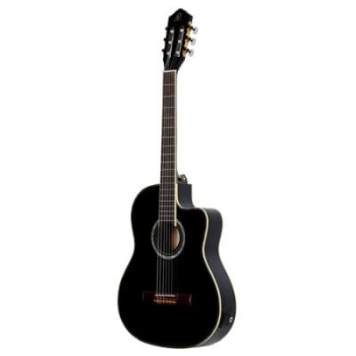 Ortega RCE145 Nylon String Acoustic Electric Guitar with Bag Black image 4