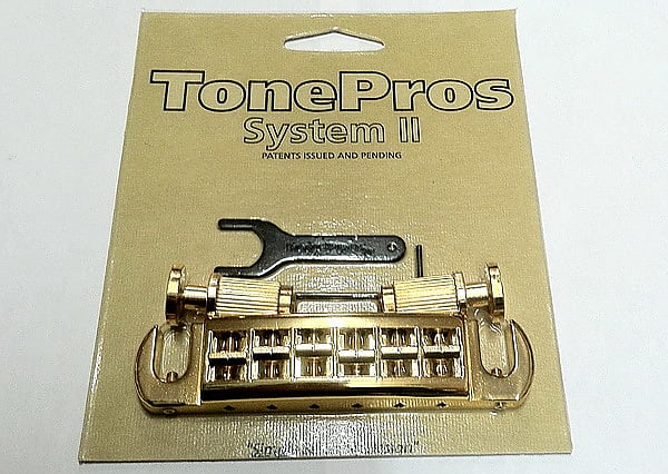 AVT2G-G TonePros Wraparound Set w/Locking Studs fit Gibson. Gold Finish