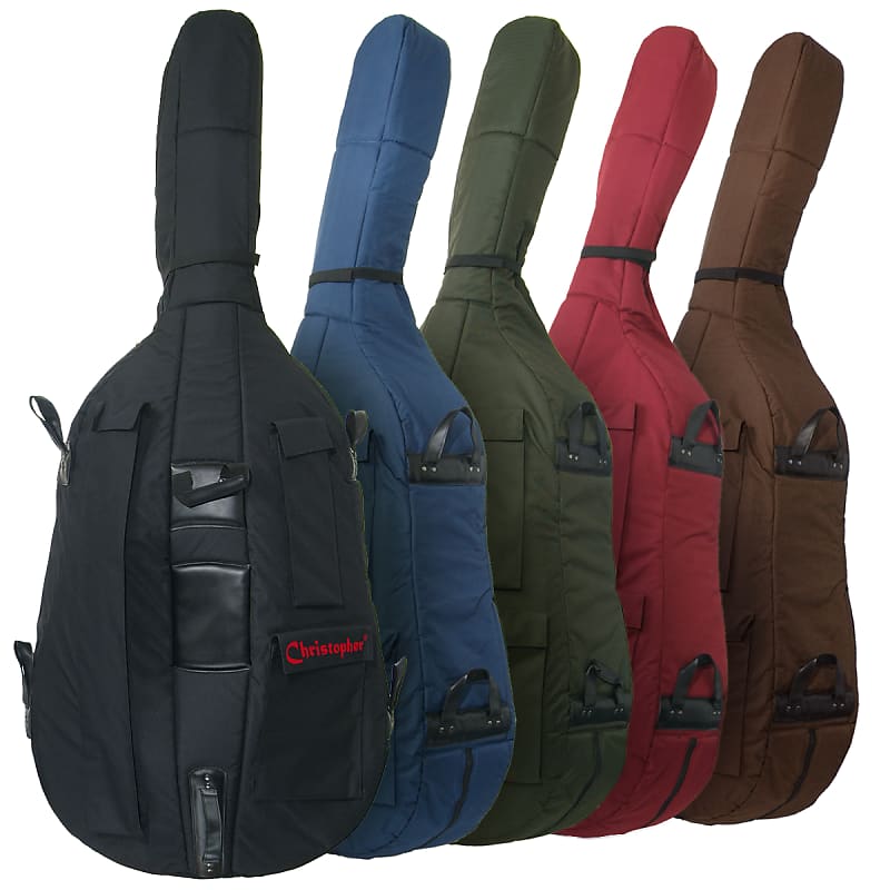 Heavy-Duty 7/8 Double Bass Gig Bag -  Blue, Brown, Olive Green, Wine image 1