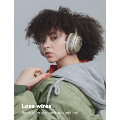 Cowin SE7 Max Active Noise Cancelling Wireless Bluetooth Headphones, Gold image 4