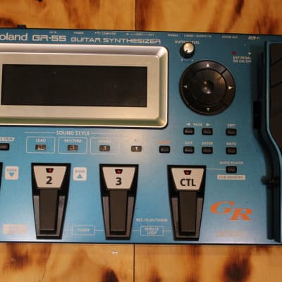 Roland GR-55 Guitar Synthesizer GR COSM Blue Set with Adaptor and Midi Cable (Used)