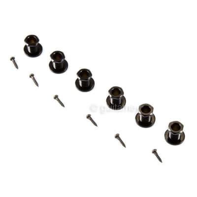NEW Hipshot Locking M6 Schaller Mini Style OVAL PEARLOID Buttons Set 3x3 - BLACK image 3