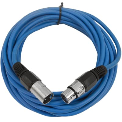 SEISMIC AUDIO Blue 25' XLR Microphone Cable Snake Patch image 1