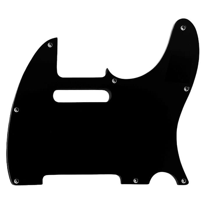 Allparts PG-0562 8-hole Pickguard for Telecaster®, Black 3-ply (B/W/B) .090 image 1