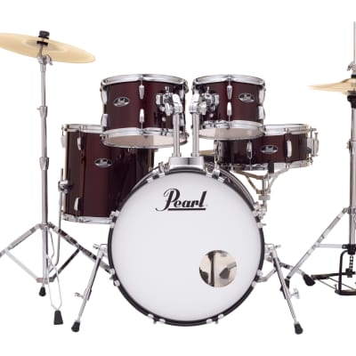 Pearl RS505C/C31 Roadshow 10 / 12 / 14 / 20 / 14x5" 5pc Drum Set with Hardware, Cymbals 2014 - 2023 - Product Color: RED WINE image 1