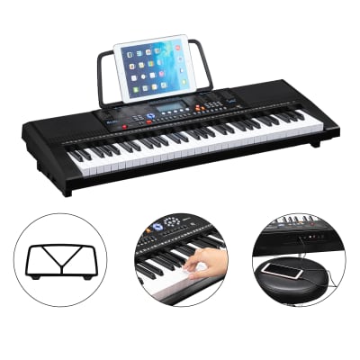Glarry GEP-104 61 Key Portable Keyboard with Piano Stand, Piano Bench, Built In Speakers, Headphones image 21
