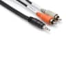 Hosa Stereo Breakout Cable CMR-215 3.5mm TRS-M to Dual RCA-M 15'