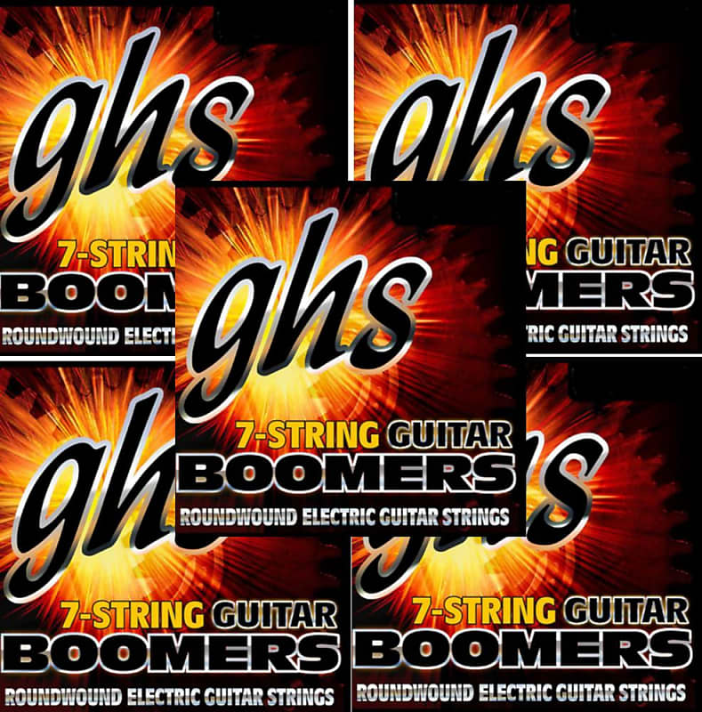 GHS Boomers Guitar Strings 5-Packs 7-String Roundwound | Reverb