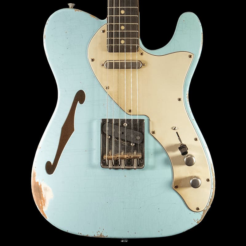 Kauffmann 56 T Heavy Relic Thinline Telecaster (Sonic Blue), | Reverb