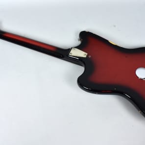 1960's Silvertone 1452 Danelectro Redburst Lipstick Pickup Electric Guitar image 10