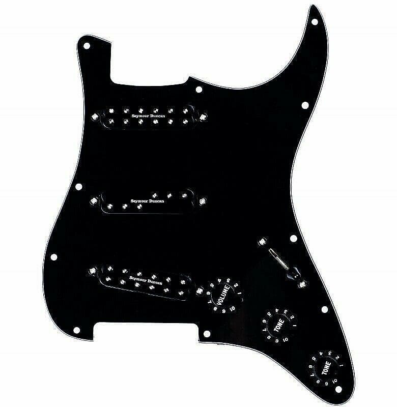Seymour Duncan Everything Axe Pre-wired pickguard / pickup set for Strat - black image 1