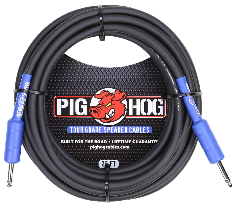 Pig Hog 25' 9.2mm Speaker Cable Black w/ 14 Gauge Wire PHSC25
