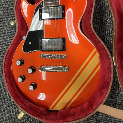 Gibson *MOD* Les Paul Standard '50s Left Handed 2021  Lefty Burnt Orange / Gold Racing Stripe image 9