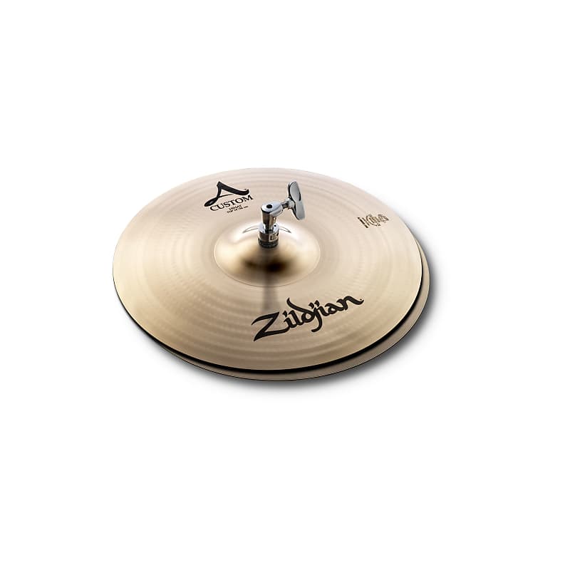 Zildjian 14" A Custom Series Pair of Hi Hat Cymbals Brilliant -A20510 image 1