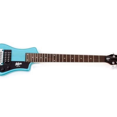 Hofner Shorty Electric Travel Guitar w/Gig Bag - Blue - Used image 4