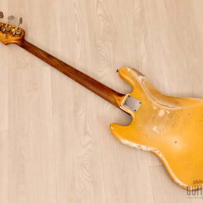 1964 Fender Jazz Bass Pre-CBS Vintage Bass Olympic White w/ Gold Hardware, Case image 12