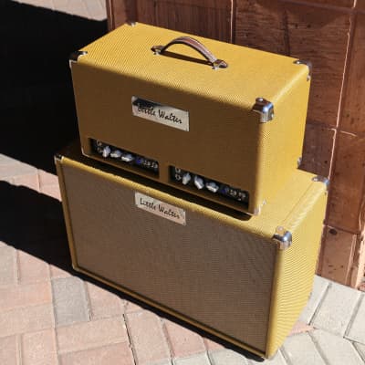 Little Walter Twin Head 50/22 and Matching 2x12 Cabinet Tweed image 2
