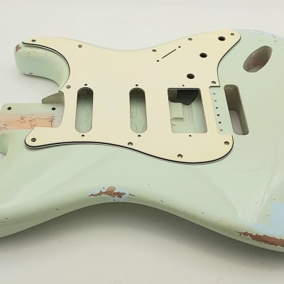 4lbs BloomDoom Nitro Lacquer Aged Relic Sonic Blue HSS S-Style Vintage Custom Guitar Body image 4