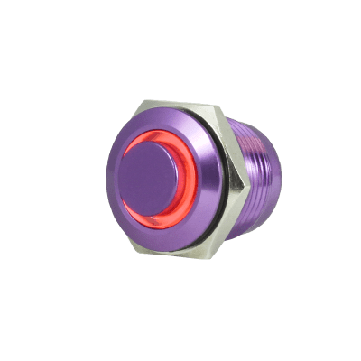 Tesi FILO 16MM LED Momentary Push Button Guitar Kill Switch Purple with Red LED image 1