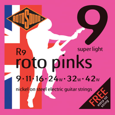 Rotosound R9 Roto Pinks Electric Set 9-42 for sale