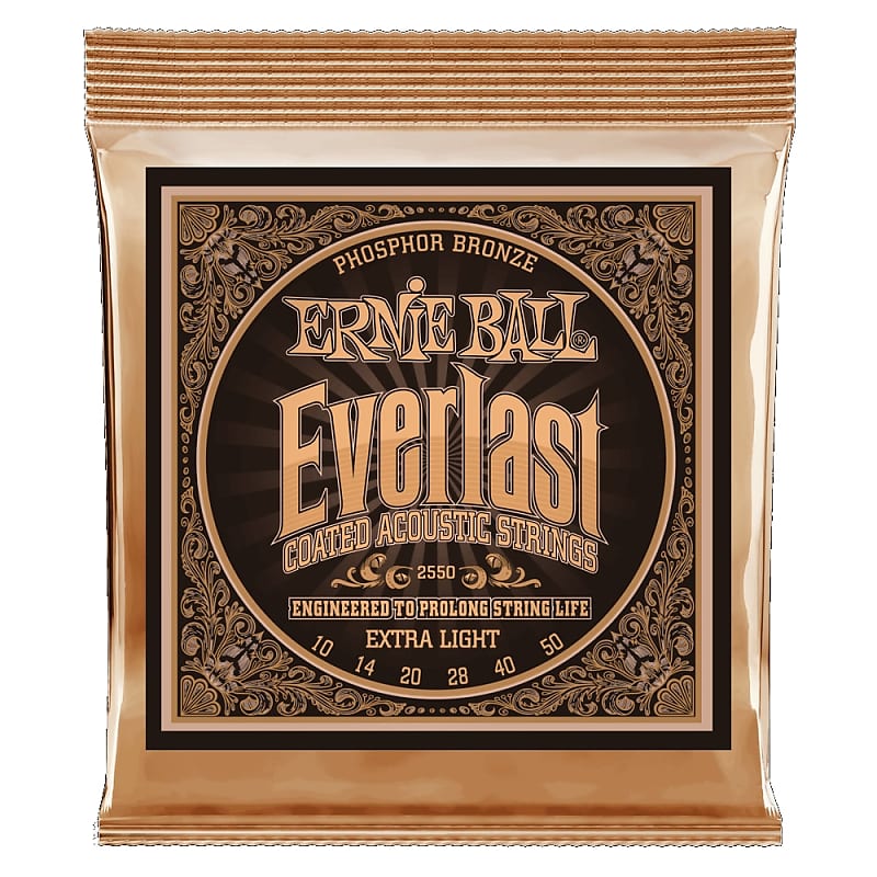 Ernie Ball 2550 Phosphor Bronze Everlast Coated Acoustic Guitar Strings Extra Light image 1