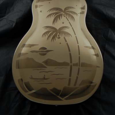 Duolian Resonator Guitar - 'Antique' Brass Hawaiian Islander Body image 3